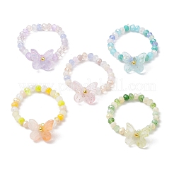 Glass Stretch Rings for Women&nbsp;RJEW-JR00839