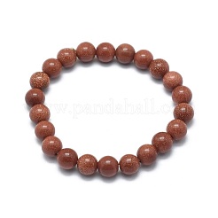 Synthetic Goldstone Beads Stretch Bracelets&nbsp;BJEW-G617-01B-01