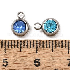 Birthstone 201 Stainless Steel Rhinestone Charms&nbsp;STAS-G368-01P
