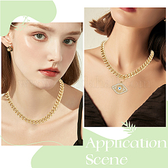 2Pcs 7mm Stainless Steel Cuban Link Chain Necklaces for Women Men&nbsp;NJEW-BBC0001-39B
