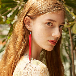 4 Pairs 4 Colors Faux Suede Tassel Earrings&nbsp;EJEW-FI0003-10