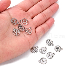 12Pcs 12 Style 201 Stainless Steel Charms&nbsp;STAS-YW0001-33