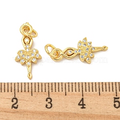 Rack Plating Brass Micro Pave Clear Cubic Zirconia Pendants&nbsp;KK-B093-21G