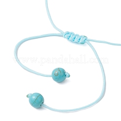 2Pcs Starfish and Turtle Synthetic Turquoise Beads Braided Bead Bracelets&nbsp;BJEW-JB11883