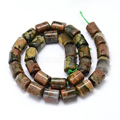 Natural Rhyolite Jasper Triangular Prism Bead Strands&nbsp;G-O092-15