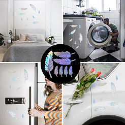 Laser Plastic Feather Waterproof Car Stickers&nbsp;LS-DIY-WH0419-36A