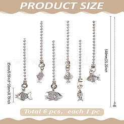 6Pcs Alloy Charms Ceiling Fan Pull Chain Extenders&nbsp;HJEW-LP00066