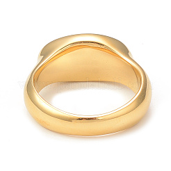 Ion Plating(IP) 304 Stainless Steel Oval Signet Ring for Women&nbsp;RJEW-I096-27G