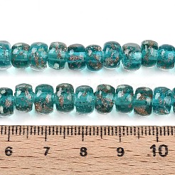 Luminous Handmade Gold Foil Glass Beads Strands&nbsp;FOIL-N029-02A-05