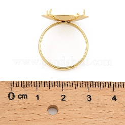 Brass Adjustable Finger Rings Findings&nbsp;KK-A272-04C-G