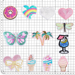 12Pcs 12 Styles Computerized Embroidery Cloth Iron On/Sew On Patches&nbsp;DIY-PH0023-24