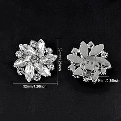 Alloy Rhinestone Shoe Clip Findings&nbsp;FIND-FG0001-02P