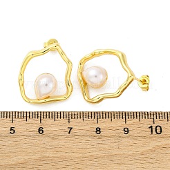 Nuggets Brass Stud Earrings&nbsp;EJEW-H158-06G