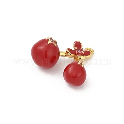 Brass Red Enamel Pendants&nbsp;KK-M322-03G