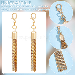 2Pcs Alloy Keychain Tassel Chain Pendant Decoration&nbsp;HJEW-UN0001-24