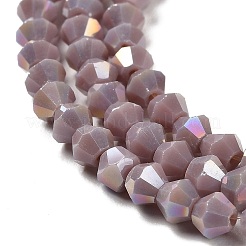 Opaque Solid Color Electroplate Glass Beads Strands&nbsp;GLAA-F029-P4mm-A13