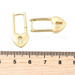 Brass Lock Hoop Earrings&nbsp;EJEW-Z121-03G