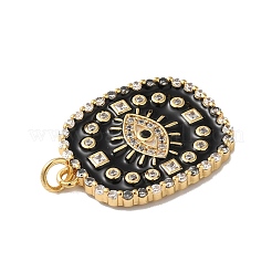 Rack Plating Brass Pave Cubic Zirconia Enamel Pendants&nbsp;KK-O142-57G