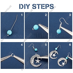 DIY Moon & Star Drop Earring Making Kit&nbsp;DIY-SC0018-38