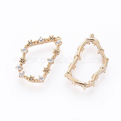 Brass Pendant Rhinestone Settings&nbsp;ZIRC-G151-08G