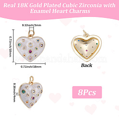 8Pcs Eco-Friendly Brass Micro Pave Cubic Zirconia Pendants&nbsp;KK-BBC0028-56