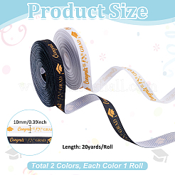 2 Rolls 2 Colors Polyester Ribbon&nbsp;OCOR-UN0001-13
