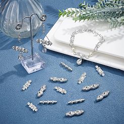 60Pcs 3 Style Alloy Rhinestone Bar Spacers&nbsp;ALRI-FH0001-05