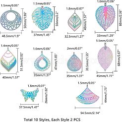 201 Stainless Steel Filigree Big Pendants&nbsp;STAS-UN0003-11