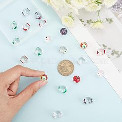 20Ppcs 5 Style Transparent Glass Enamel Beads&nbsp;GLAA-FH0001-47