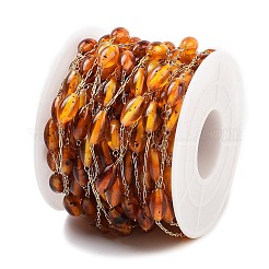 Handmade Oval Plastic Beaded Chains&nbsp;CHS-P019-11G-1