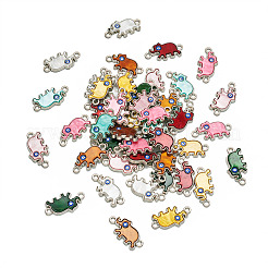 48Pcs 8 Colors Alloy Enamel Elephant Connector Charms&nbsp;ENAM-TA0001-80P