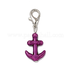 Synthetic Turquoise Anchor Pendant Decorations&nbsp;HJEW-JM04324