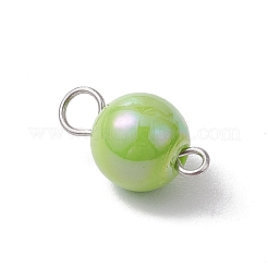 AB Color Plated Opaque Acrylic Round Connector Charms&nbsp;PALLOY-JF03543-02