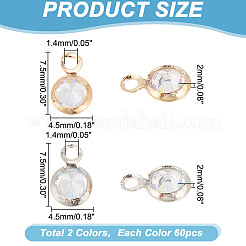 120Pcs 2 Colors Brass Micro Pave Cubic Zirconia Charms&nbsp;FIND-HY0003-62