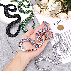 4Pcs 4 Colors Rhinestone Self-adhesion Cloth Patches&nbsp;DIY-FH0007-56