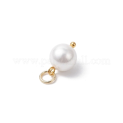 Shell Pearl Round Charms&nbsp;PALLOY-JF04476-01