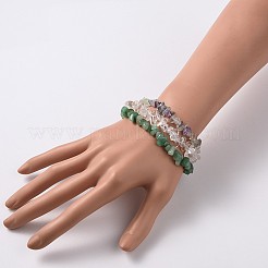 Multi-strand Gemstone Chips Stretch Bracelets&nbsp;X-BJEW-PH00610-04