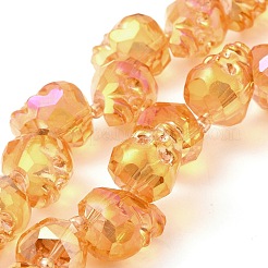 Transparent Electroplated Glass Beads Strands&nbsp;GLAA-G104-02A