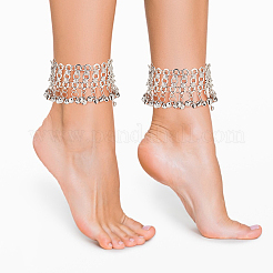 6Pcs 3 Styles Alloy Bell Charms Anklets for Women&nbsp;AJEW-AN0007-11