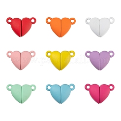 18 Sets 9 Colors Spray Painted Alloy Magnetic Clasps with Loops&nbsp;FIND-LS0001-65