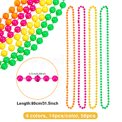 4Pcs 4 Colors 7MM Plastic Ball Chain Neckklaces&nbsp;NJEW-WH0020-76