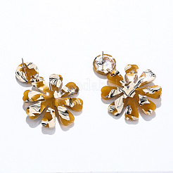 Alloy Acrylic Flower Dangle Stud Earrings&nbsp;FS-WGB48A6-01