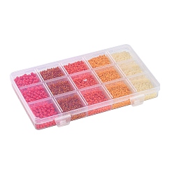 DIY 15 Grids ABS Plastic & Glass Seed Beads Jewelry Making Finding Beads Kits&nbsp;DIY-G119-02C