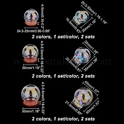 6 Sets 6 Styles Iridescent Glass Dome Cover&nbsp;DJEW-NB0001-36