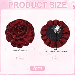 2Pcs Flower Polyester Shoe Buckle Clips&nbsp;DIY-PH0034-81