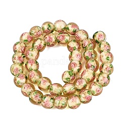 Luminous Handmade Lampwork & Glitter Powder Beads Strands&nbsp;LAMP-Q041-01H