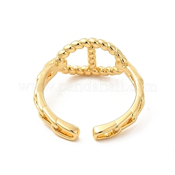 Rack Plating Brass Hollow Out Oval Open Cuff Ring for Women&nbsp;RJEW-D076-04G