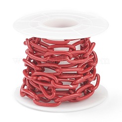 Eco-friendly Spray Painted Handmade Brass Paperclip Chains&nbsp;KK-J276-18-P10