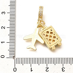 Brass Enamel Airplane & Luggage European Dangle Charms&nbsp;LS-KK-M309-22G