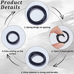 30Pcs Spray Painted Eco-Friendly Alloy Spring Gate Rings&nbsp;FIND-SP0006-04